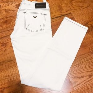 Emporio Armani Men’s White Straight Leg Jeans